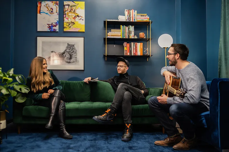 Team hanging out in the lounge